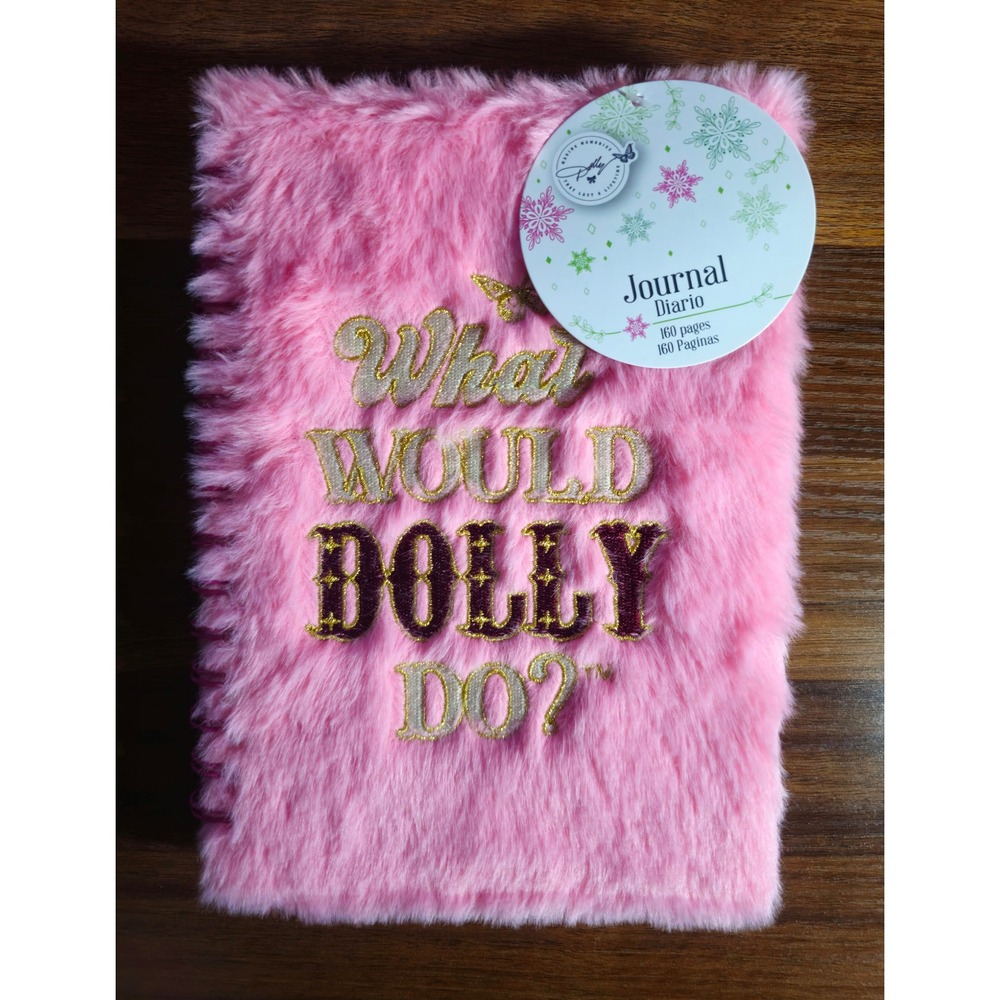 VIRAL Dolly Parton Pink Fuzzy Journal What Would Dolly Do 160 Lined Pages Spiral